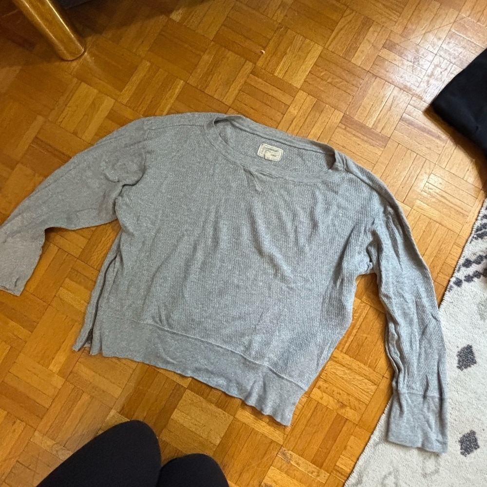Current/Elliott sweatshirt gray side zippers waffle materials * read description